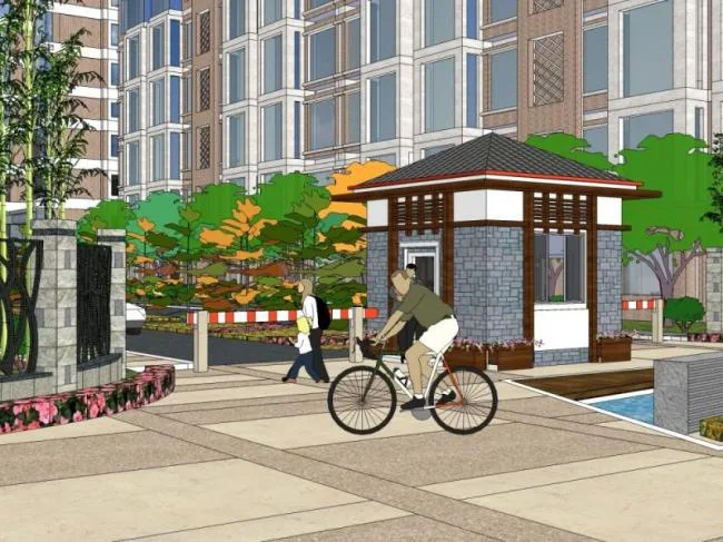 Sketchup Landscape Model | Community Landscape, Residential Landscape, Modern Style