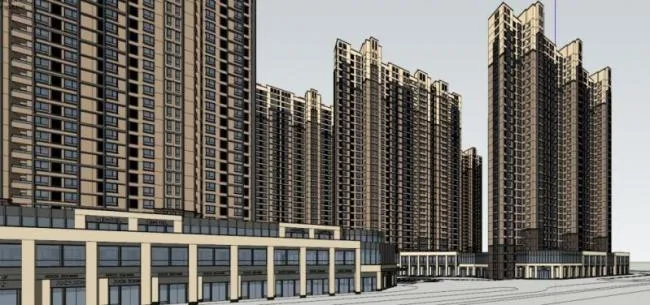Sketchup Residential Model | Super high-rise residential community, residential building, classical style
