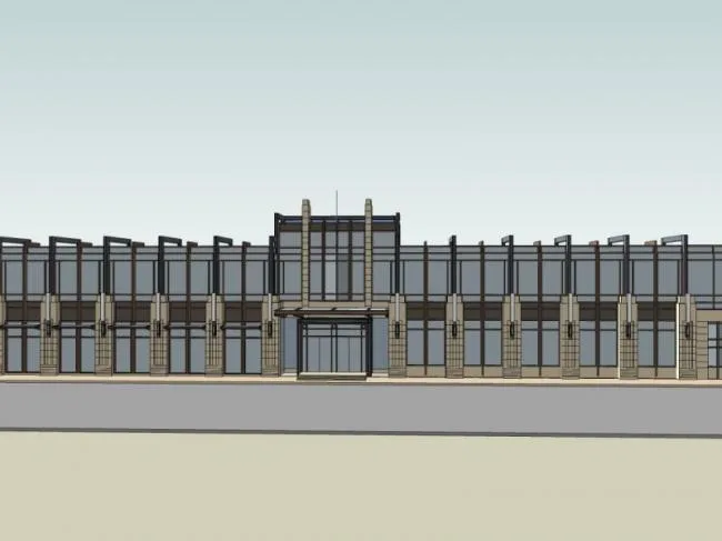 Sketchup Business Model | Low Level Clubhouse, Modern Style