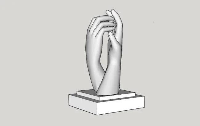 SketchUp Material Models | Modern Landscape Hand Sculpture Components