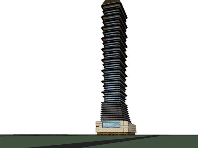 Sketchup Office Model | Tower Scheme, Modern Style, Super High Rise, Office Hotel