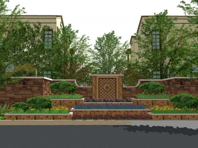 Sketchup Landscape Model | Community Landscape, Villa Landscape, Classical Style