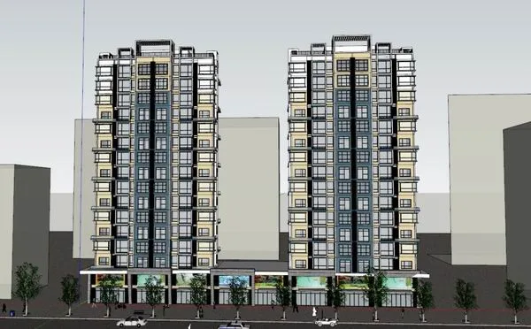 Sketchup Residential Model | High rise Residential Buildings, Modern Style