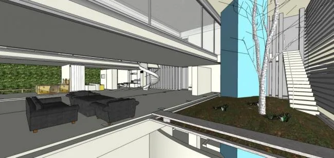 Sketchup Villa Model | Solo Villa, Modern Style, Multi story, Interior, Home Decoration, Living Room, Bedroom, Residential Building