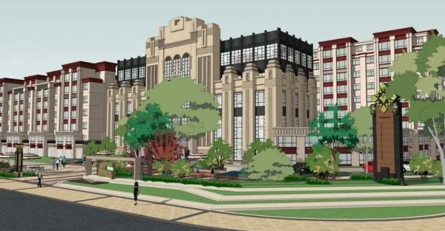 Sketchup Business Model | Multi story Sales Office, Classical Style, European Style, Commercial Building, Sales Center