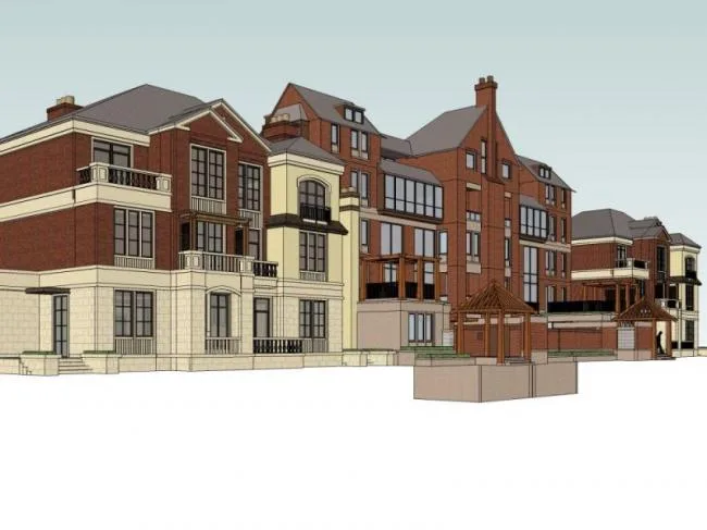 Sketchup Villa Model | Multi row Villa, European Style