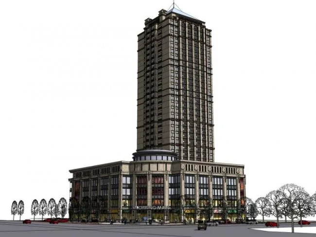 Sketchup Business Model | Super high-rise commercial buildings, modern style
