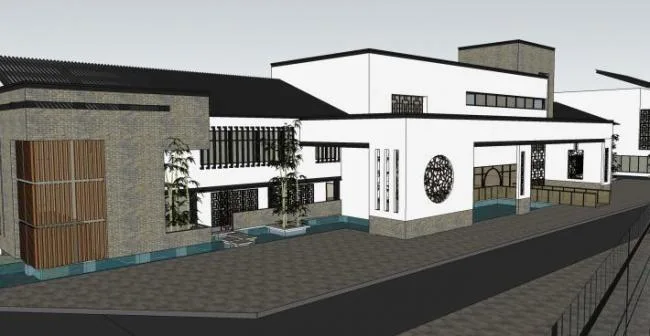 Sketchup Hotel Model | Multi story Resort, Modern Chinese Style