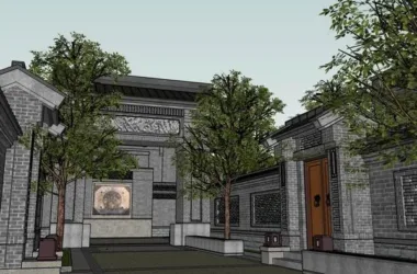 SketchUp Villa Model: Classical Chinese-Style Townhouse Design-BIM WORLD