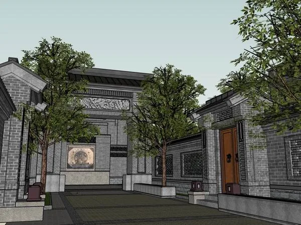 SketchUp Villa Model: Classical Chinese-Style Townhouse Design