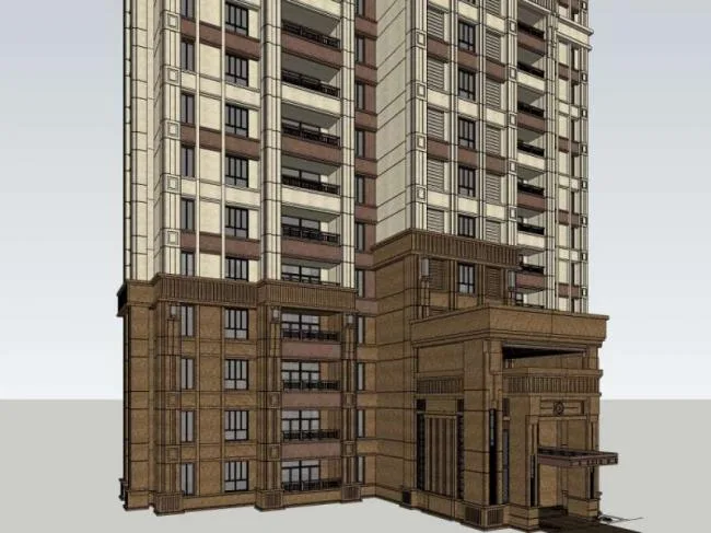 Sketchup Residential Model | Super Tall Residential, Classical Style