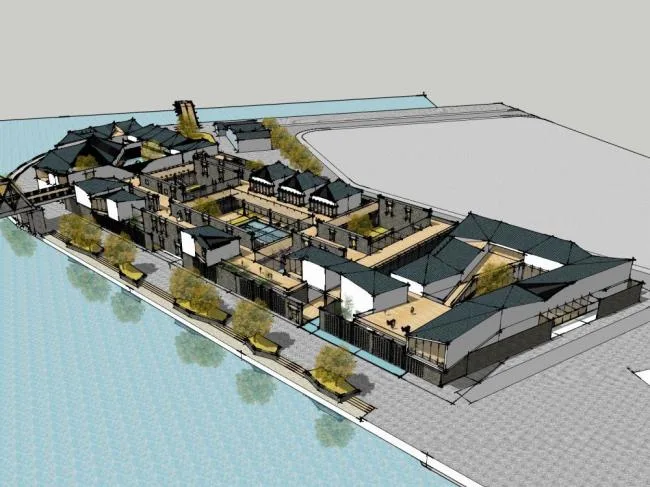 Sketchup Cultural Model | Museum, New Chinese Style, Cultural Architecture
