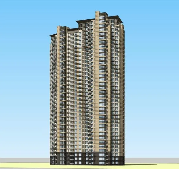 Sketchup Residential Model | Super High rise Residential Buildings, Residential Buildings, Modern Style