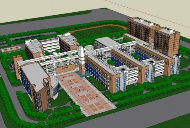 Sketchup School Model | Multi story School, Campus Educational Architecture, Modern Style
