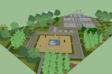 Modern SketchUp Landscape Model Featuring Square Layout, Water Features, Sculptures, and Leisure Facilities-BIM WORLD