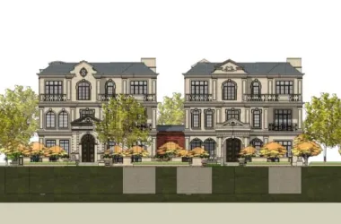 Classical Style Townhouse Villa Model in SketchUp-BIM WORLD