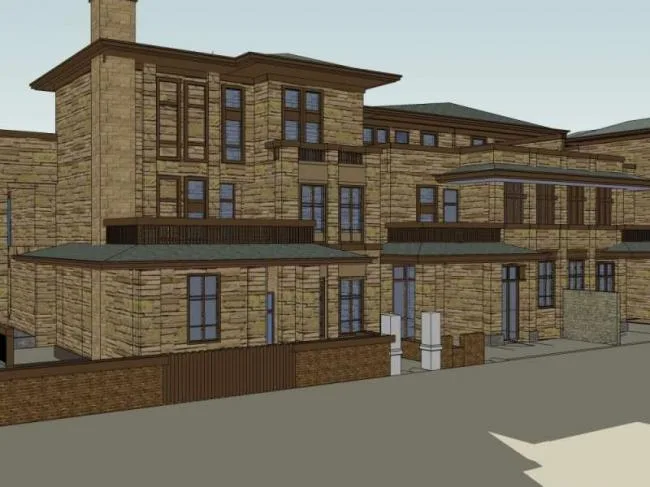 Sketchup Villa Model | Twin Villa, Classical Style