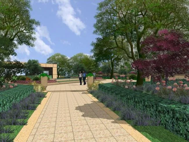 Sketchup Landscape Model | Entrance Landscape, Modern Style
