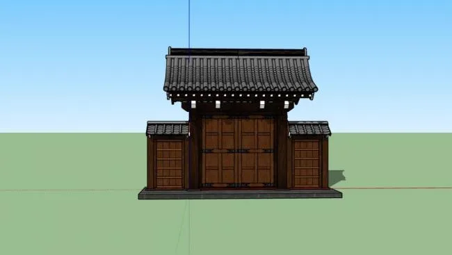 Sketchup Sketch Model | Chinese style Gate, Ancient Architecture