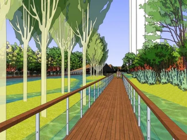 Sketchup Landscape Model | Waterfront Landscape, Modern Style