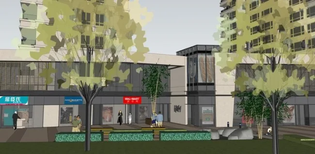 Sketchup Residential Model | High rise residential, ground floor commercial, residential building, modern style