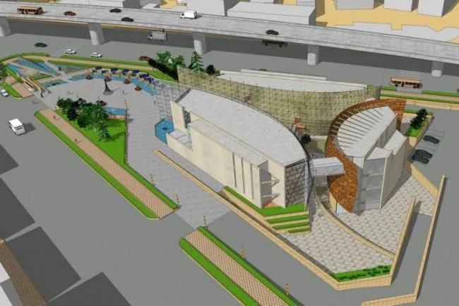 SketchUp Cultural Model of Wuhan City Intention Museum: Modern Multi-Story Exhibition Center