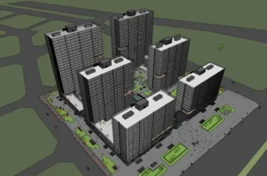 SketchUp Complex Model: Modern High-Rise Commercial Office Building-BIM WORLD
