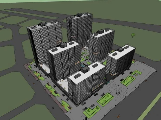 Sketchup Complex Model | High rise Commercial Complex, Office, Modern Style