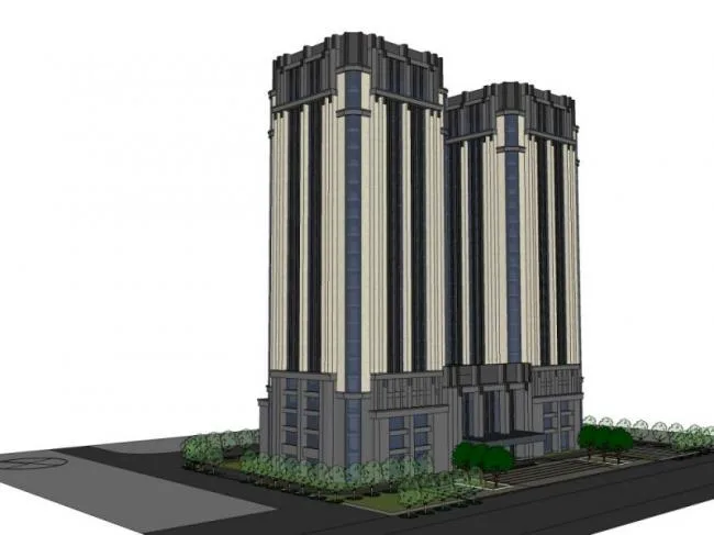Sketchup Hotel Model | High rise Hotel, Classical Style