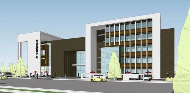 Sketchup Cultural Model | Community Activity Center, Modern Style, Cultural Architecture