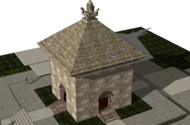 SketchUp Model of a Traditional Chinese Multi-Story Four-Door Pagoda-BIM WORLD