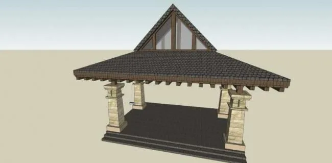 Sketchup Sketch Model | Pavilion, European Classical Style, Sketch