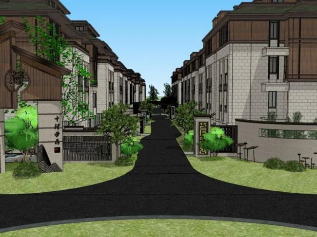 Sketchup Villa Model | Row Villa, Neoclassical Style