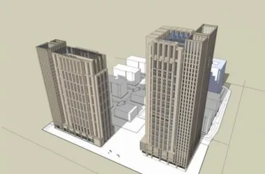 Classical-Style High-Rise Office Building Model in SketchUp-BIM WORLD