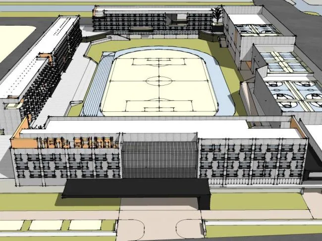 Sketchup School Model | Multi story School, Teaching Building, Educational Architecture, Campus, Modern Style