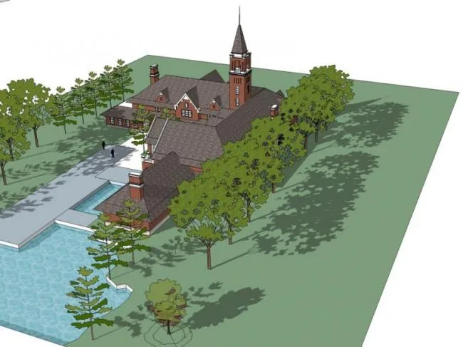 Sketchup Business Model | Multi Story Clubhouse, British Style