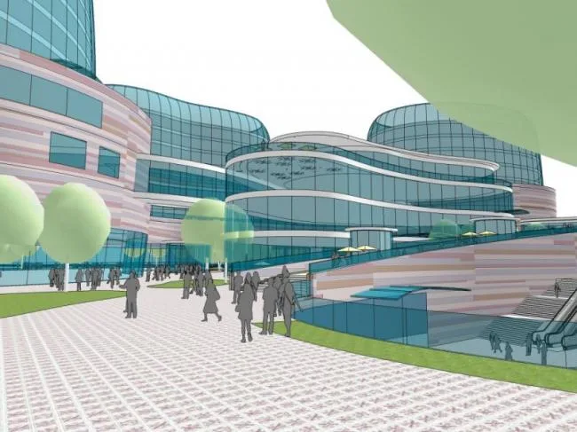Sketchup Complex Model | Multi story Commercial Complex, Office, Modern Style
