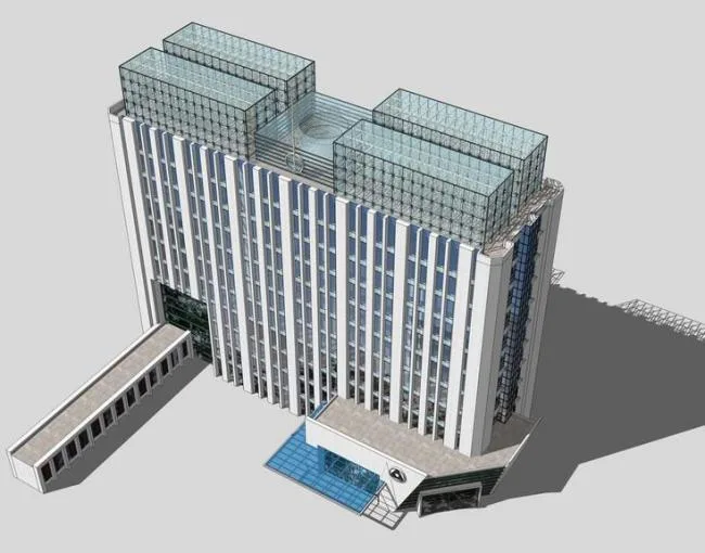 Sketchup Office Model | High rise Administrative Office Building, Modern Style