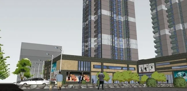 Sketchup Residential Model | High rise commercial and residential buildings, residential, ground floor commercial, residential buildings, modern style