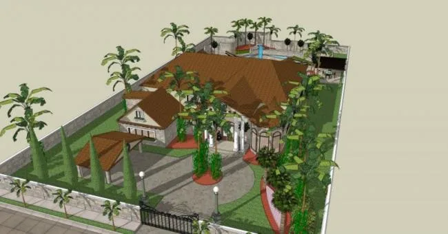 Sketchup Villa Model | Solo Villa, Modern Style