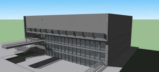 Sketchup School Model | Multi story School Canteen, Modern Style