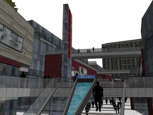 Sketchup Complex Model | Multi story High rise Complex, Commercial Street, Shopping Center, Residential, Office, Modern Style