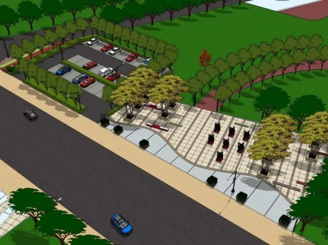 Sketchup Landscape Model | Park Landscape, Modern Style
