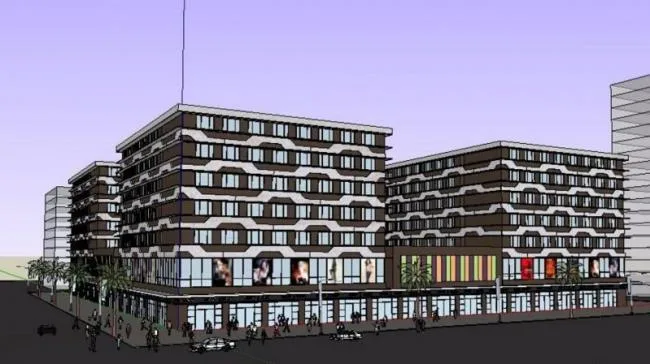 SketchUp Business Model: Modern Multi-Story Commercial Street Design