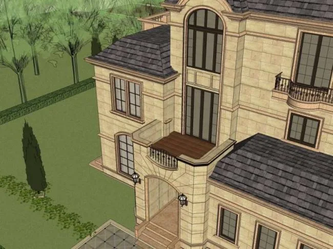 Sketchup Villa Model | Solo Villa, French Classical Style