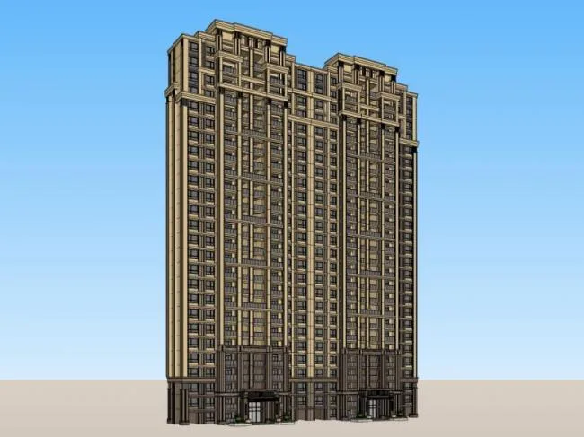 Sketchup Residential Model | Super high-rise residential buildings, residential buildings, classical style