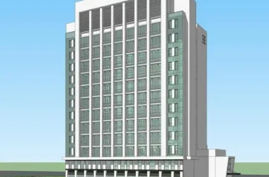 Modern High-Rise Hospital Model in SketchUp: Contemporary Medical Building Design-BIM WORLD