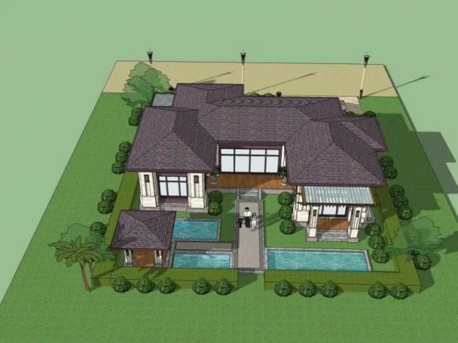 Modern Solo Villa Design | SketchUp 3D Model