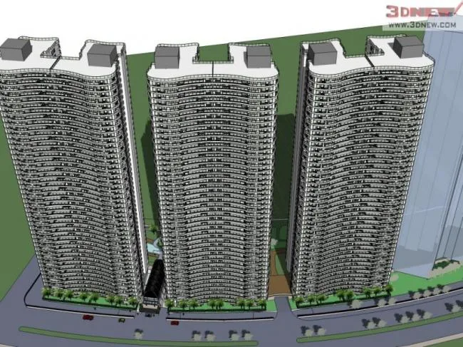 Sketchup Residential Model | Super High rise Residential, Modern Style
