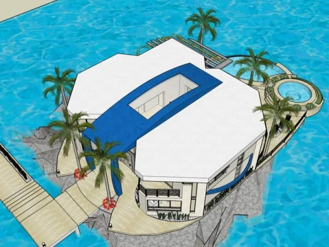 Sketchup Business Model | Seaside Clubhouse, European Style